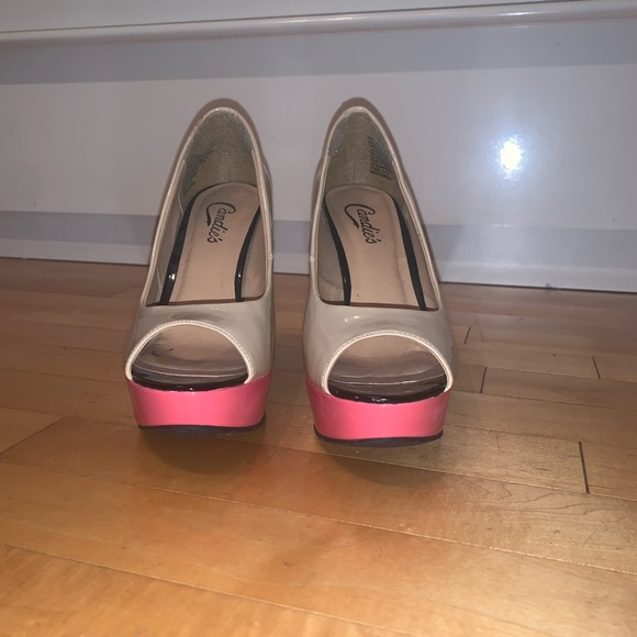 [7]👡CANDIE’S multicolour peep toe heels - Picture 6 of 14